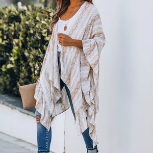 Snake print ruffle kimono